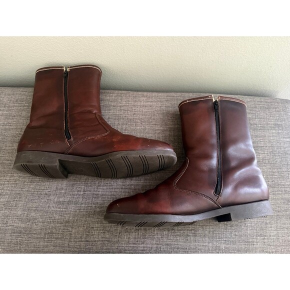 Men’s Hush Puppies Brown Fleece Lined Leather Boots Size 10.5 Wide